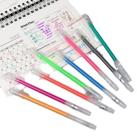 Stylo surligneur à bille en plastique 24 couleurs 0,8 mm, stylo gel pailleté, encre multicolore bleu rouge nacré pour peinture DIY