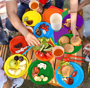 Juego de Vajilla Desechable DAMAI Rainbow para Fiestas de Cumpleaños, Platos de 7 y 9 Pulgadas, Vasos de 9 oz, Servilletas, Juego de Platos de Papel - Product Image 5