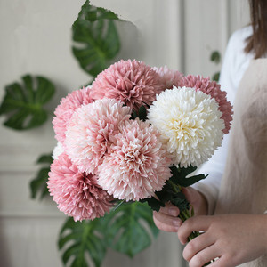 Ramo de Flores de Hortensia Artificial Haiyi, Color Rosa y Blanco, Hecho a Mano, Decoración para Bodas y Hogar - Product Image 1