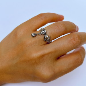 Anello di loto carpa di dimensioni libere buona fortuna e iconografia della ricchezza - Product Image 1