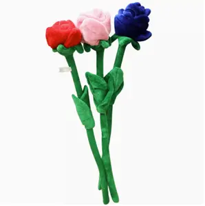 CE/ASTM OEM Wholesale DIY Rose Flower Plush Toys Customized Stuffed Flower Wedding Decoration 2024 Trending Toys