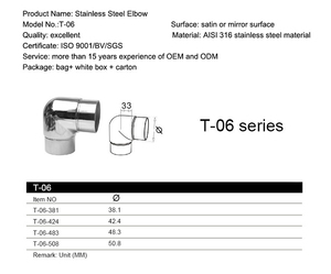conector con á<span class=keywords><strong>gulo</strong></span> de 90 grados a precio barato para tubo redondo de acero inoxidable para barandilla - Product Image 6