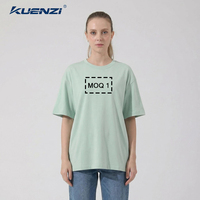 Camiseta Kuenzi Regular Personalizada con Logotipo, Cuello Redondo, Manga Corta, 100% Algodón, 310GSM, Hombros Caídos, Talla Grande para Mujer