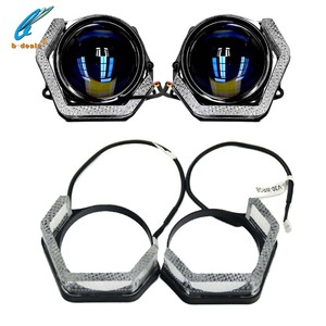 Phổ 5D pha lê mắt thiên thần hình lục giác LED ống kính che SRGB-A ứng dụng điều khiển 3.0 inch Mặt nạ Led Đèn Pha Phụ kiện đèn xe - Product Image 6