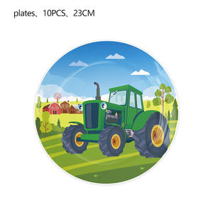 <span class=keywords><strong>Tracteur</strong></span> véhicules fête d'anniversaire Halloween décorations jetable papier vaisselle ensemble fête Kit - Product Image 3
