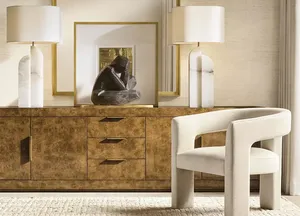 Sassanid Living <span class=keywords><strong>Furniture</strong></span> Caramel Oak Burl Bardot Burl Consola multimedia de 4 puertas con cajones - Product Image 6