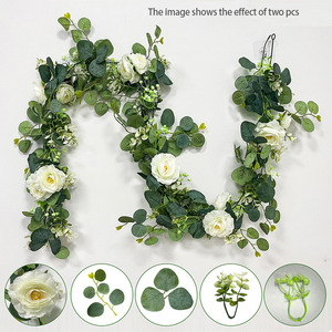 Fogliame Artificiale di Eucalipto <span class=keywords><strong>da</strong></span> 1,8 m, Ghirlanda Decorativa per Tavolo <span class=keywords><strong>da</strong></span> <span class=keywords><strong>Soggiorno</strong></span>, Composizione Floreale per Matrimoni - Product Image 6