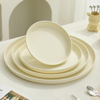 Plateau rond en céramique, plateau à eau et à thé pour la maison, plateau de service esthétique haut de gamme pour hôtel, rangement de collations et de nourriture