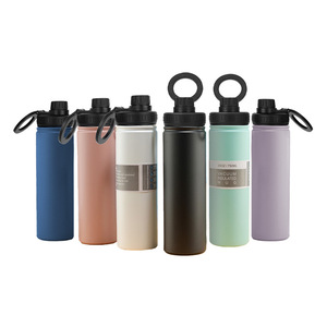 Bouteille d'eau magnétique avec support pour téléphone, 25 oz, thermos en acier inoxydable isolé sous vide avec couvercle à boucle compatible MagSafe pour la salle de sport - Product Image 1