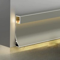 Plinthe LED moderne en aluminium avec bande lumineuse intégrée, étanche pour cuisine et salon - DIZHIXING