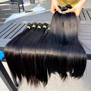 Top Quality Pre Plucked with Baby Hair Virgin Indian Human Hair Bundles Natural Color Straight for Women - Product Image 1