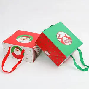 صناديق هدايا كبيرة عيد ميلاد سعيد سانتا الشريط Goft الحلوى التعبئة والتغليف صندوق عيد الميلاد