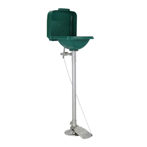 Lavabo de acero inoxidable con doble cabezal de pulverización, a prueba de polvo, con interruptor <span class=keywords><strong>manual</strong></span>, para lavado facial, almacenamiento de agua, ducha de emergencia y estación de lavado de ojos - Product Image 2