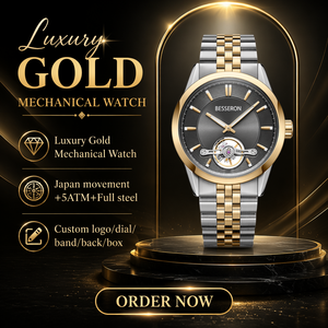 Reloj de Pulsera Mecánico Automático de Lujo con Esqueleto, Correa de Acero Inoxidable, Manecillas Luminosas, Resistente al Agua 5ATM, para Negocios y Uso Casual - Product Image 5