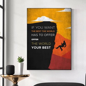 Citation de motivation Fitness Poster Musculation Moto Rock-Climb Toile Peinture Art Déco Mur Art Photo Home Gym Decor - Product Image 4