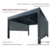 Pavillon de jardin en alliage d'aluminium à lames orientables électriques, pour villa, résistant à la pluie, au soleil, à l'eau, au vent et au feu