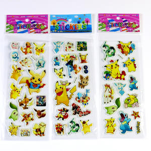 Dessin animé Anime Poke Mon <span class=keywords><strong>Pikachu</strong></span> 3D bulle autocollants coque de téléphone bagages main Journal décoration en gros enfants bulle autocollant - Product Image 5
