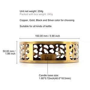 High End Black TeaPot Warmer Copper Gold Stainless Steel Tea Warmer with <strong>Tealight</strong> <strong>Holder</strong> - Product Image 3