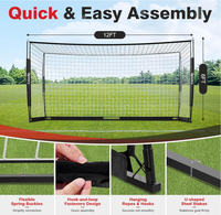 But de football pliable et portable 8x24 pieds, taille standard, filet de protection interne 5mm pour terrain de football et jardin, pare-balles de sécurité 4x4