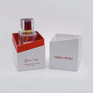 Luxus kunden spezifischer Druck V-Nut-Behandlung Recycling-Papier Make-up Kosmetik 50ml 100ml Parfüm flasche Verpackung Parfüm Box