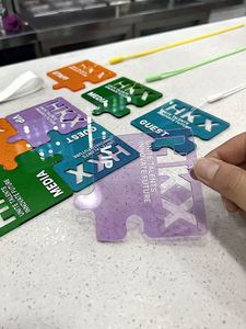 Customized Colorful High Transparency Acrylic Display <b>Stand</b>, Personalized Design Surface Anisotropic Plastic Work Card - Product Image 4