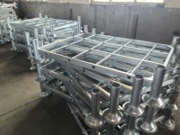 Étagères de stockage de palettes en acier Q235 robustes, galvanisées à chaud/revêtement en poudre, empilables pour la manutention de marchandises en entrepôt