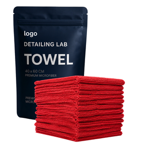 Serviette de detailing OEM sans bords 40x40cm 380GSM en microfibre premium, serviette de séchage automobile 80/20 - Product Image 2