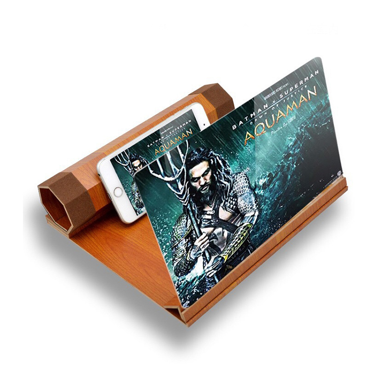 2020 акриловая деревянная 12-дюймовая лупа для экрана мобильного телефона, Настольный усилитель для экрана, 3D фильмы, держатель для телефона, мобильное увеличение