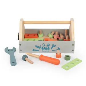 Werkzeug kasten Spielzeug Werkzeugs piele Holz schlüssel Schrauben dreher Werkzeugs atz Spielzeug für Kinder