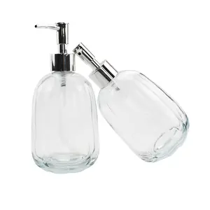 500ml flat pump soap dispenser bottle luxury lotion bottle with pump lid