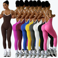 Combinaisons sans manches pour femmes, combinaisons de yoga à bretelles croisées et dos ouvert pour le fitness et les vêtements de sport