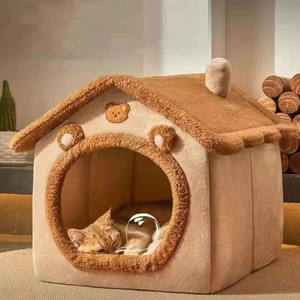 Mignon Chaud Confortable Maisons Pour Animaux De Compagnie Chat Cage Intérieur Amovible Lavable Pet Lit - Product Image 1