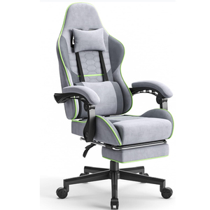 Massage lombaire de haute qualité gris Racing <span class=keywords><strong>Gamer</strong></span> chaises <span class=keywords><strong>Angle</strong></span> réglable 360 degrés pivotant ascenseur chaises de <span class=keywords><strong>bureau</strong></span> de jeu avec repose-pieds - Product Image 4