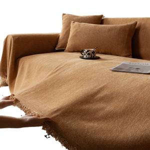 Funda de Sofá de Chenilla de Color Sólido, Marrón Oscuro, Modular, para Todas las Estaciones, Antipolvo, Estilo Chino Moderno, Cojín de Alta Gama - Product Image 2
