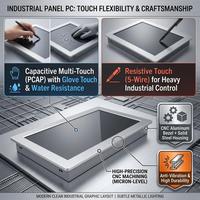 Panneau tactile industriel résistif PCAP CNC étanche IP67 IP69K à température étendue 9-36V avec ports E/S personnalisés