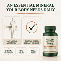 Comprimés de Picolinate de Zinc 50mg – Soutien Immunitaire, Santé de la Peau, Cheveux et Ongles – Complément pour Adultes – Marque Privée OEM – Vente en Gros