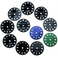 Nouveau cadran de montre GMT en acier inoxydable de 28,5 mm avec logo et luminescence verte, compatible avec le mouvement NH34/35, date modifiée, plusieurs couleurs