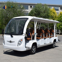 Vente flash : Bus électrique touristique 14 places avec sièges en cuir marron pour les excursions en station balnéaire et les parcs d'attractions