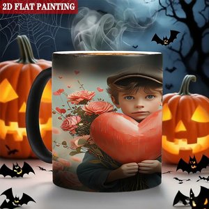 Frosted Black 11oz <b>Ceramic</b> <b>Mug</b> Heat Changing Cup With 2D Flat Painting Design - Product Image 6