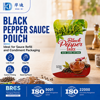Pochette personnalisée pour sauce au poivre noir 500 ml, avec bec verseur, qualité alimentaire, anti-fuite, pour usines de condiments