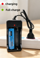 Chargeur de batterie double fente 18650, station d'accueil universelle intelligente à charge indépendante avec prise UE pour cellules lithium-ion de lampe de poche