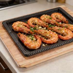 Plancha para asar carne y pescado en cocinas de inducción o de gas, juego de utensilios de cocina de hierro fundido, sartenes. - Product Image 5