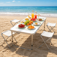 Table pliante multifonctionnelle personnalisable pour extérieur, table de salle à manger portable, chaise de stand moderne et simple, pliable et personnalisable