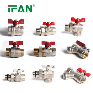 IFAN <span class=keywords><strong>Prix</strong></span> de gros usine Vanne à boisseau sphérique en laiton avec poignée bleue 1/4''-4'' Échantillon gratuit Vanne à boisseau sphérique en laiton femelle/mâle pour systèmes d'eau - Product Image 2