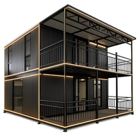 Villa modulaire pliable contemporaine de 40 pieds, nouvelle, coupe-vent, avec terrasse superposée, pour atelier minier solaire et habitation
