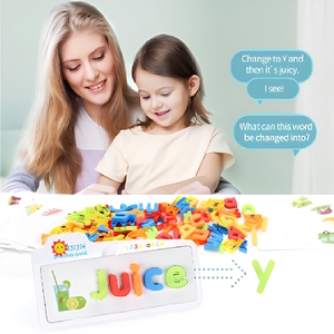 Giochi Educativi <span class=keywords><strong>con</strong></span> Flashcard: Lettere, <span class=keywords><strong>Parole</strong></span>, Giochi di Ortografia, Giocattoli per l'Apprendimento della Lettura, Giochi Prescolari di Abbinamento Lettere - Product Image 2