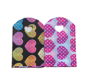 HOYO Bolsas de Mano Adorables de 13 x 21 cm (5.1 x 8.3 Pulgadas) con Divertidos Corazones de Lunares en Rosa, Morado, Verde y <span class=keywords><strong>Azul</strong></span> - Product Image 1