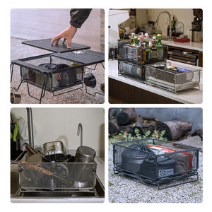 Panier de rangement pliable Campingmoon - Conteneur en treillis métallique durable |   Organisateur pliable pour le camping, la randonnée et les pique-niques - Product Image 5