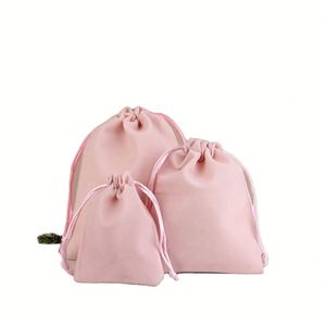 Sacs à bijoux imprimables avec logo personnalisé, sacs en soie pour bonbons de mariage, sacs à cosmétiques en velours avec cordon de serrage - Product Image 2