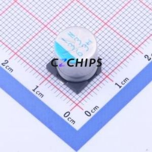 63HVH33M ตัวเก็บประจุแบบไฮบริดของเหลว-ของแข็งอะลูมิเนียมอิเล็กโทรไลต์ SMD, D8xL10.5 มม. 33uF 20% 63V 1.56A-100kHz - Product Image 1